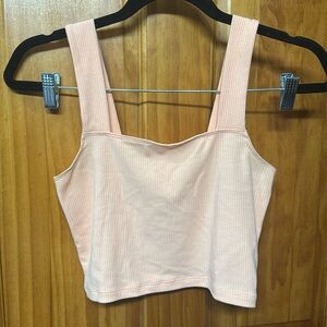 Pink Square Neck Tank Top